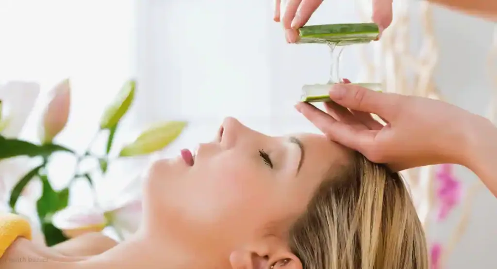 Aloe Vera Gel Direct From The Plant
Woman having aloe vera application on scalp